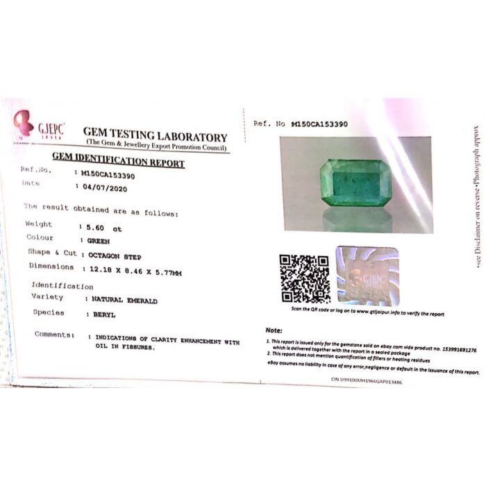 EMR70-1000x1000w.jpeg Emerald 5.60 Carat (6.22 Ratti) - Image 5