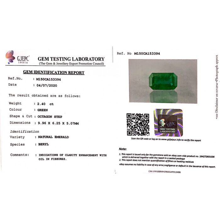 Emerald 2.40 Carat (2.67 Ratti) - Image 4