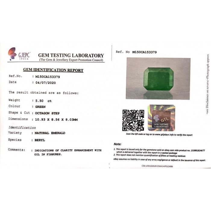 Emerald 5.50 Carat (6.11 Ratti) - Image 5
