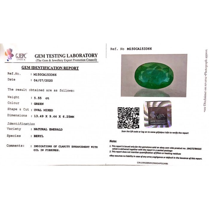 EMR73-1000x1000w.jpeg Emerald 5.55 Carat (6.17 Ratti) - Image 5