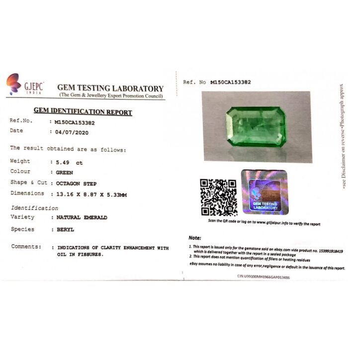 EMR79-1000x1000w.jpeg Emerald 5.49 Carat (6.10 Ratti) - Image 5