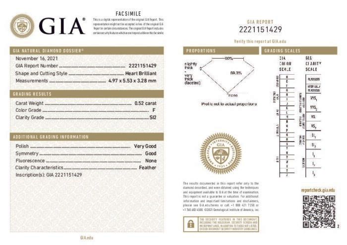 Natural Loose Diamond GIA Certified (Heera) 0.50 Carat (0.55 Ratti) F SI2 - Image 2