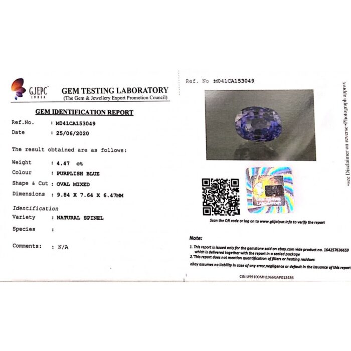 Spinel 4.47Carat (5 Ratti) - Image 5