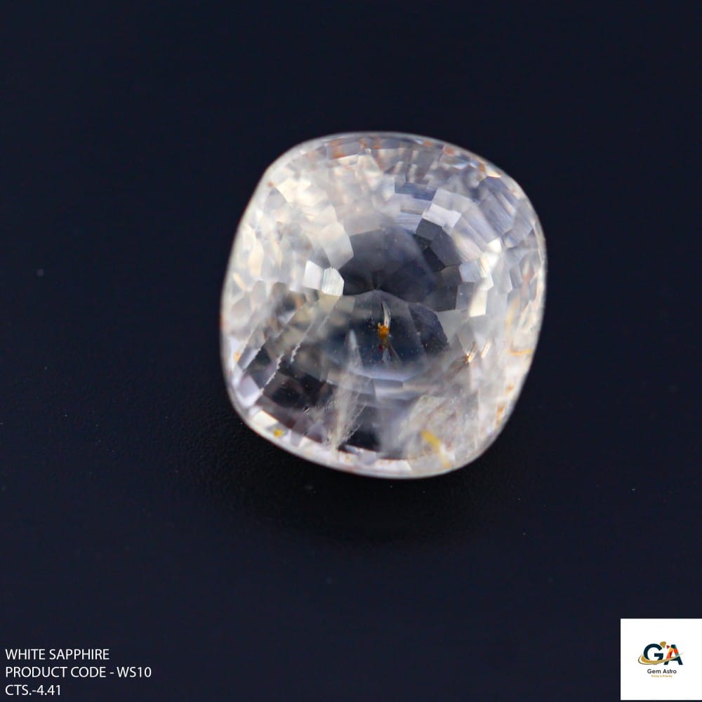 Buy Natural Ceylon White Sapphire Safed Pukhraj 4.41 Carat 4.85 Ratti Online GemAstro