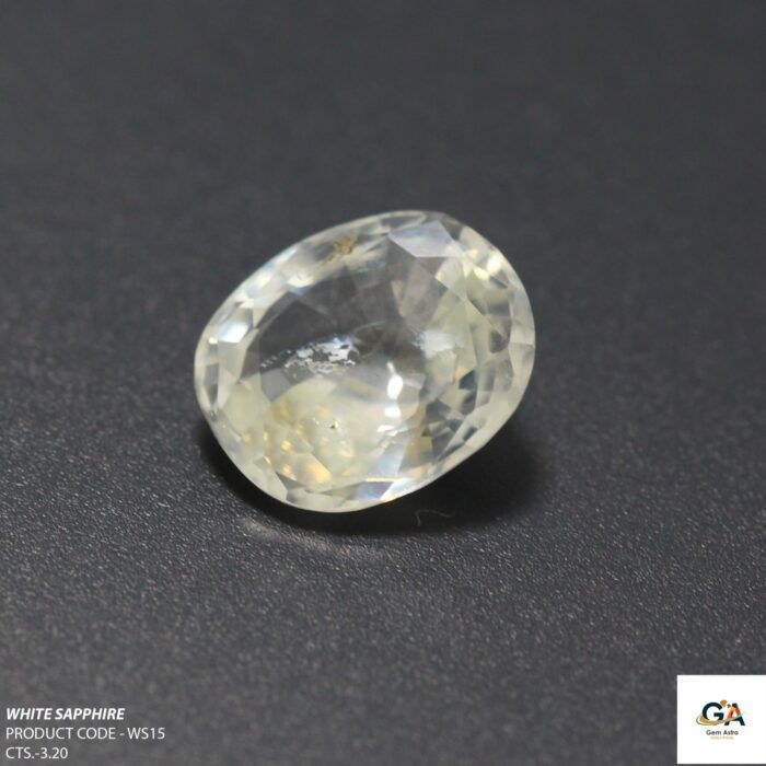 Natural Ceylon White Sapphire (Safed Pukhraj) 3.20 Carat (3.52 Ratti) - Image 2