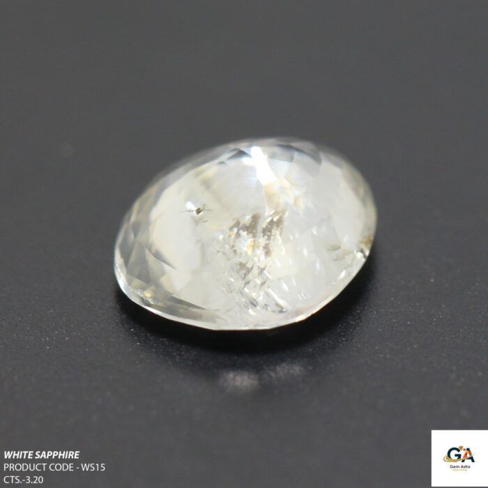 Natural Ceylon White Sapphire (Safed Pukhraj) 3.20 Carat (3.52 Ratti) - Image 3