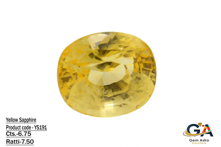 YEL-191-HMS.jpg Yellow Sapphire 6.75 Carat (7.50 Ratti) - Image 1
