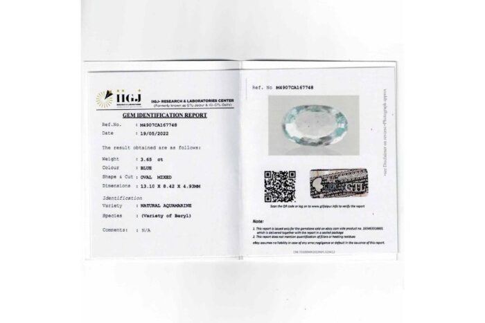aq11.jpg Aquamarine 3.65 Carat (4Ratti) - Image 2