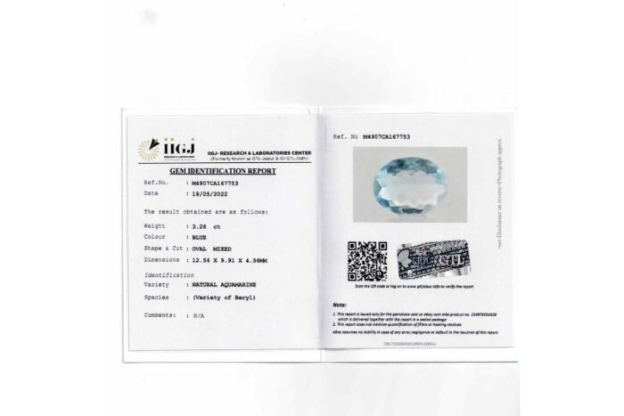 aq12.jpg Aquamarine 3.26 Carat (3.58Ratti) - Image 2