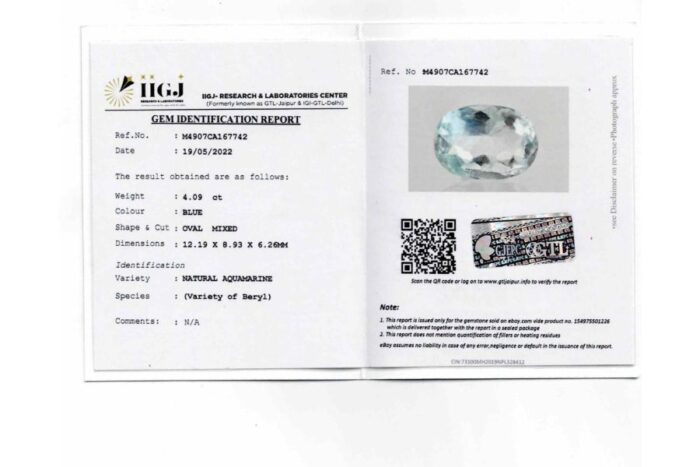 aq13.jpg Aquamarine 4.09 Carat (4.48 Ratti) - Image 2