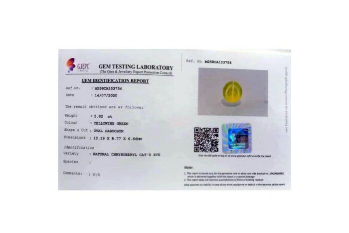Cats Eye (Lehsuniya) 5.82 Carat (6.50 Ratti) - Image 4
