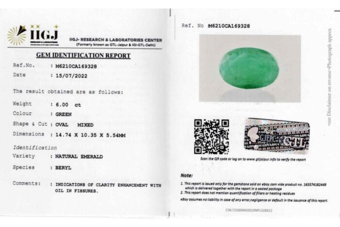 Emerald 6.00Carat (6.60Ratti) - Image 2