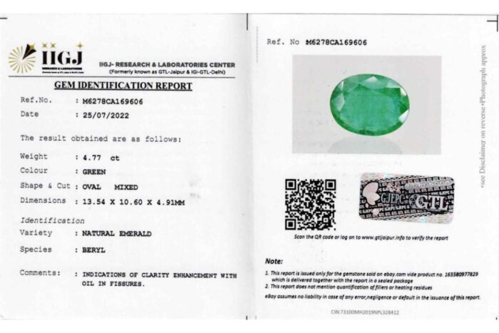 Emerald 4.77 Carat (5.24Ratti) - Image 2