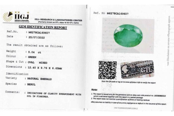 emr216.jpg Emerald 5.04Carat (5.54Ratti) - Image 2