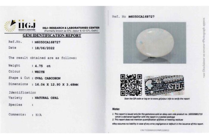 op91.jpg Opal 4.75 Carat (5.22 Ratti) - Image 2