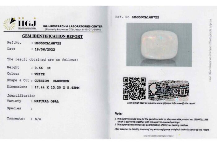Opal 9.66 Carat (10.62 Ratti) - Image 2