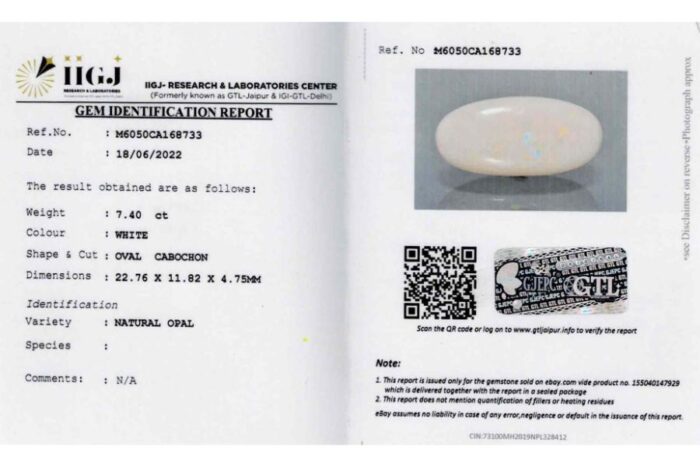 op99.jpg Opal 7.40 Carat (8.14 Ratti) - Image 2