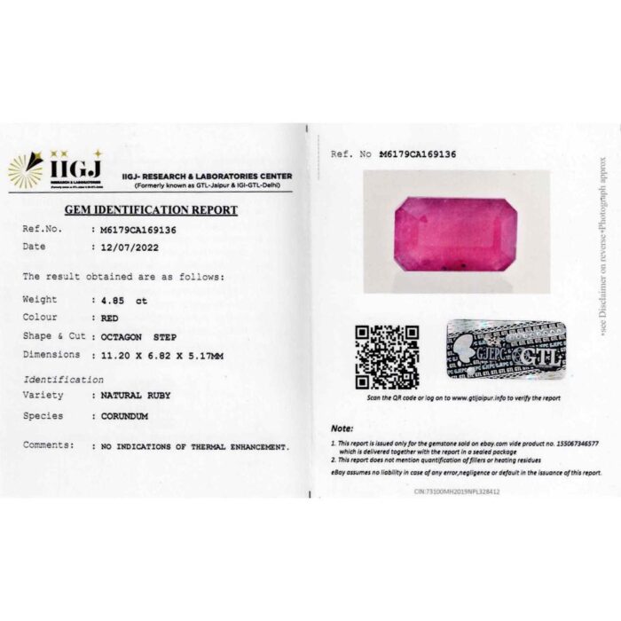 rb192.jpg Ruby 4.85Carat (5.33Ratti) - Image 2