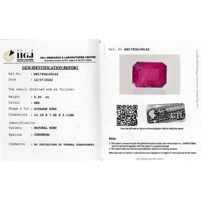 rb198.jpg Ruby 5.90Carat (6.49Ratti) - Image 2