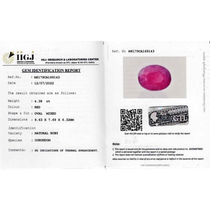 rb199.jpg Ruby 4.38Carat (4.81Ratti) - Image 2