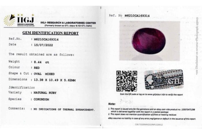 rb203.jpg Ruby 8.44Carat (9.28Ratti) - Image 2
