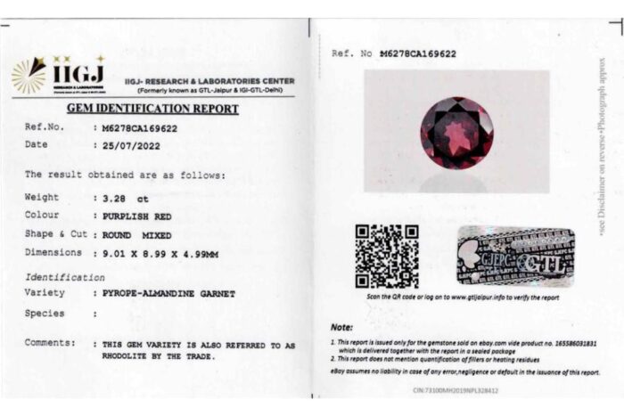 Rhodolite Garnet 3.28Carat (3.60Ratti) - Image 2