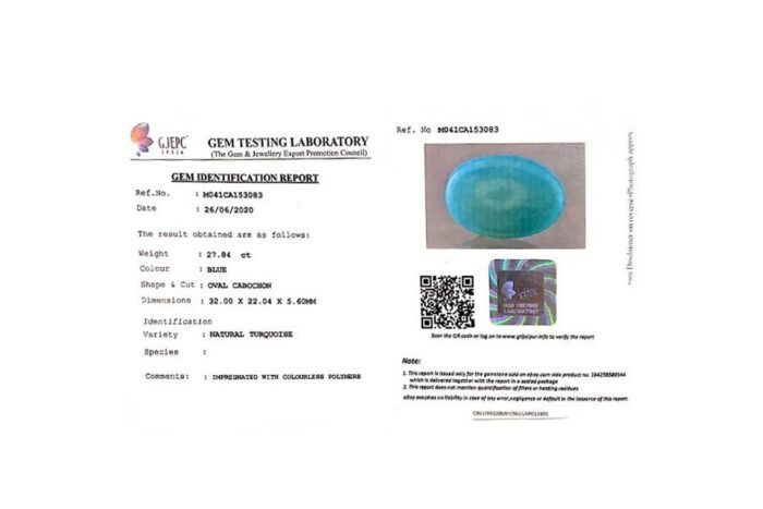 Turquoise (Firoza) 27.84 Carat (30.93 Ratti) - Image 2