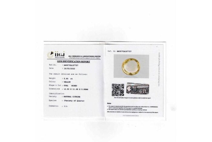 Yellow Citrine 5.90 Carat (6.49 Ratti) - Image 2