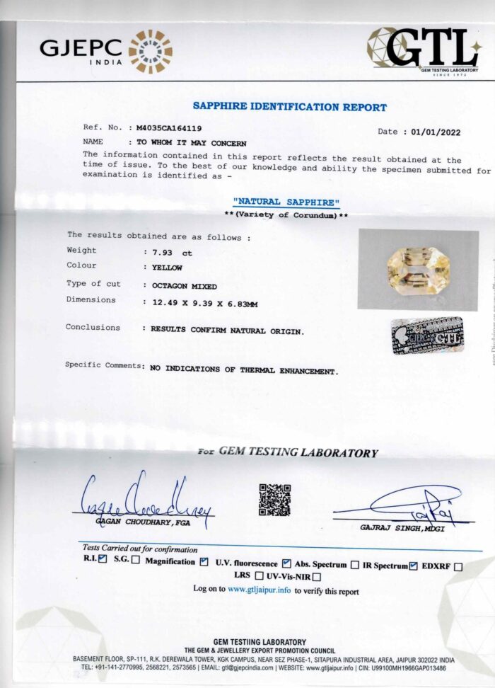 ys361-1-scaled-1.jpg Yellow Sapphire 7.93 Carat (8.72 Ratti) - Image 2