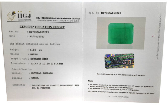 Emerald 5.80 Carat (6.38 Ratti) - Image 2