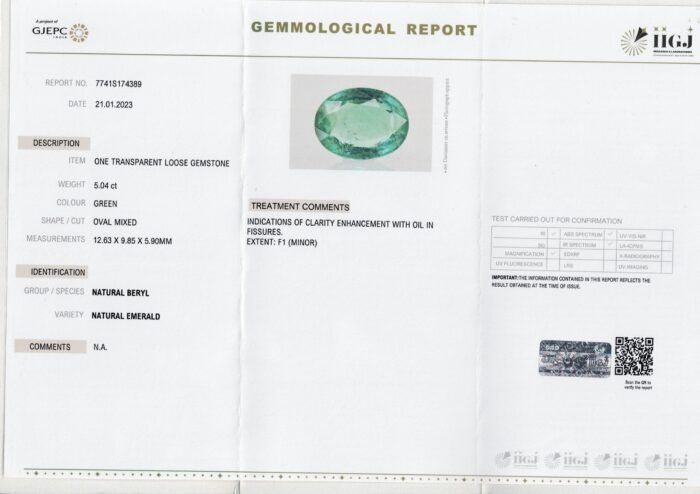 EMR249 Emerald 5.04 Carat (5.54 Ratti) Panna - Image 2
