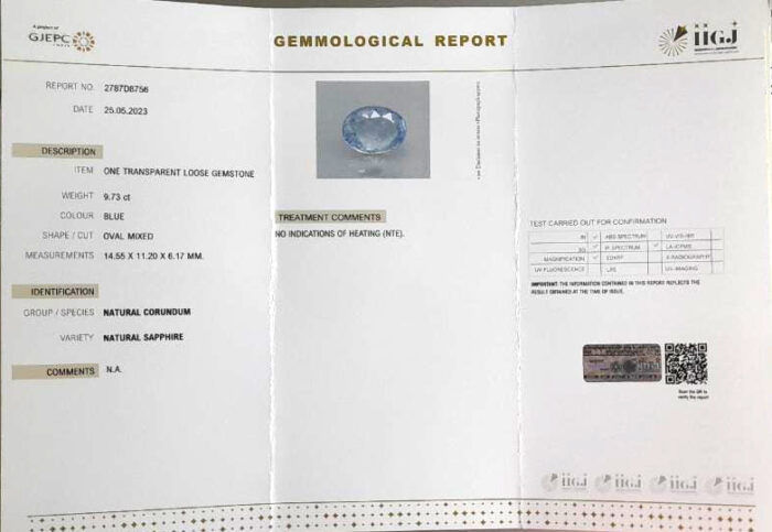 GABS198 Blue Sapphire 9.73 Carat (10.70 Ratti) - Image 2