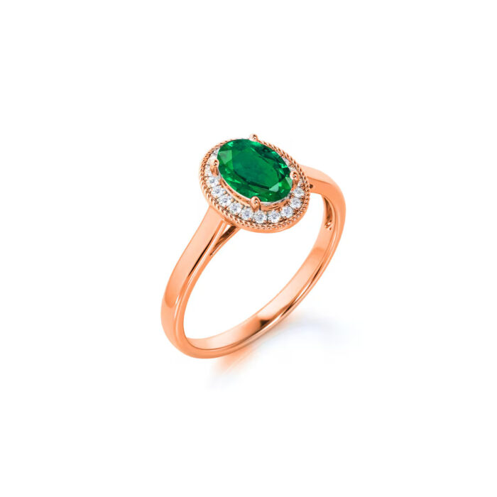 1 Ct Emerald & Diamond Cluster Ring - Image 7