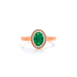 1 Ct Emerald & Diamond Cluster Ring - Image 5