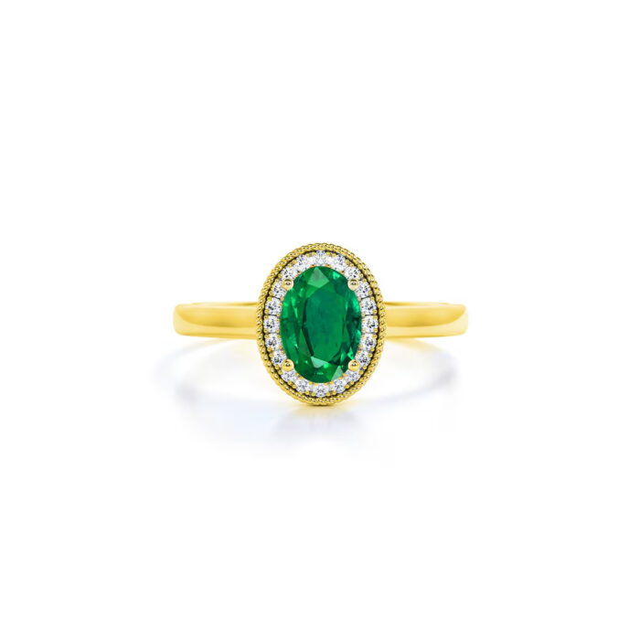1 Ct Emerald & Diamond Cluster Ring - Image 4