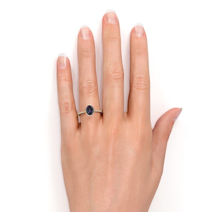 Tourmaline Diamond Ring in 14K Solid Gold - Image 8