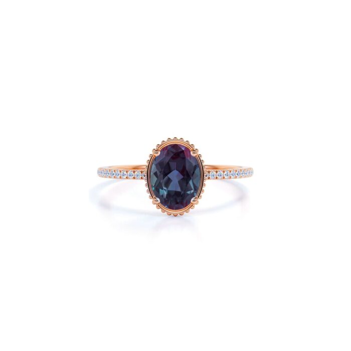 Tourmaline Diamond Ring in 14K Solid Gold - Image 6