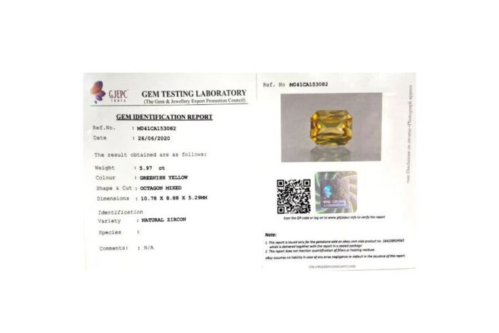 rz25-2.jpg Real Zircon 5.97 Carat (6.63 Ratti) - Image 2