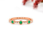 Emerald and Diamond Ring, Round emerald engagement ring