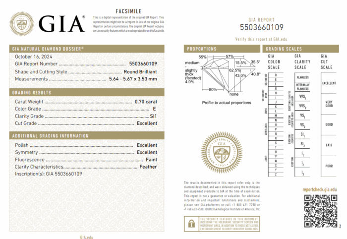 Natural Diamond 0.70ct GIA CERTIFIED - Image 2