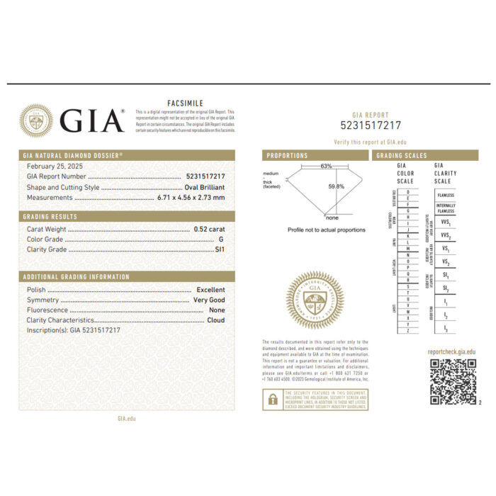 Natural Diamond 0.52ct G SI1 GIA Certified - Image 2