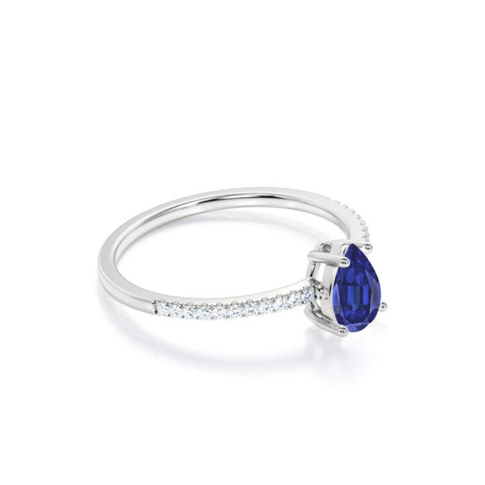 Natural Blue Sapphire Engagement Ring - Image 6
