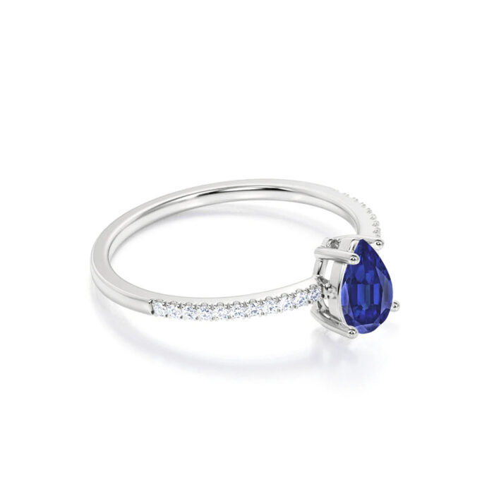 Natural Blue Sapphire Engagement Ring - Image 5