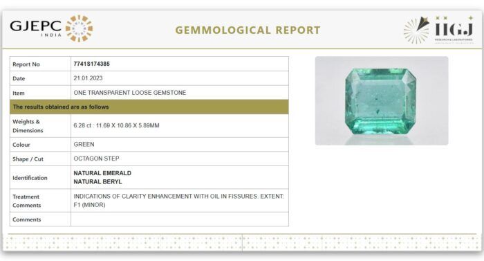 GAEMR476 Emerald 6.28 Carat (Panna 6.91 Ratti) - Image 2