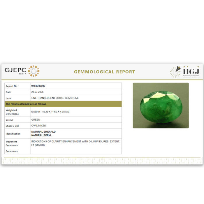 GAEMR484 Emerald 6.58 Carat (Panna 7.24 Ratti) - Image 2