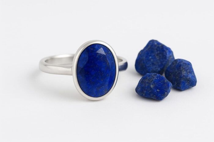 Lapis Lazuli 2 Lapis Lazuli Oval Sterling Silver Ring - Image 2