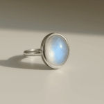 Moonstone Oval Sterling Silver Ring