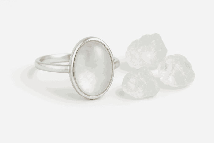 Moonstone Oval Sterling Silver Ring - Image 3