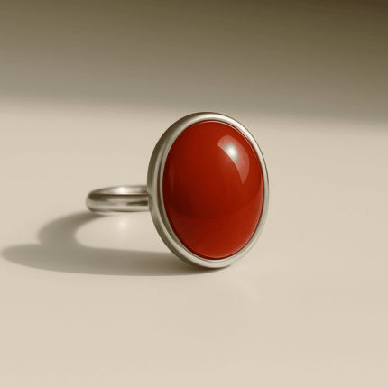 Red Agate (Yamni Hakik) Sterling Silver Ring