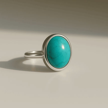 Firoza Oval Sterling Silver Ring